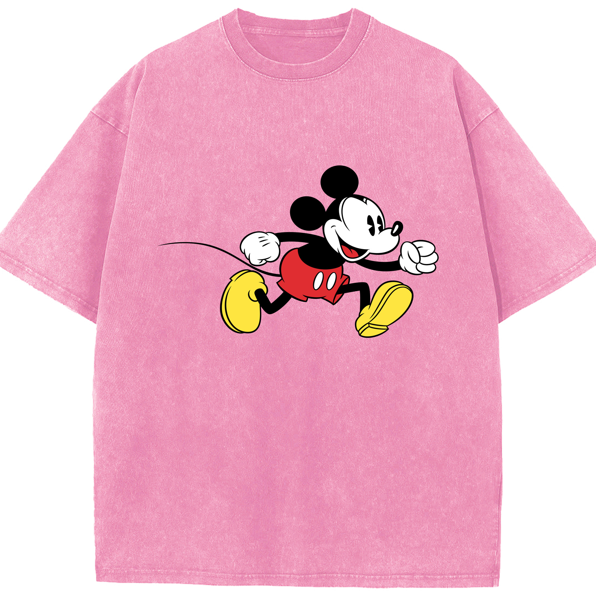 （画像用） ミッキーマウス Mickey Mouse 綿100% ヴィンテージ風 半袖Tシャツ（フロントプリント）